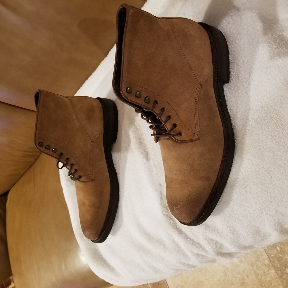 Brown Suede Lace-Up Boots
